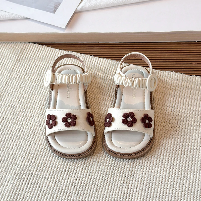 Sandalias de verano antideslizantes para niñas con estampado floral - imagen 3