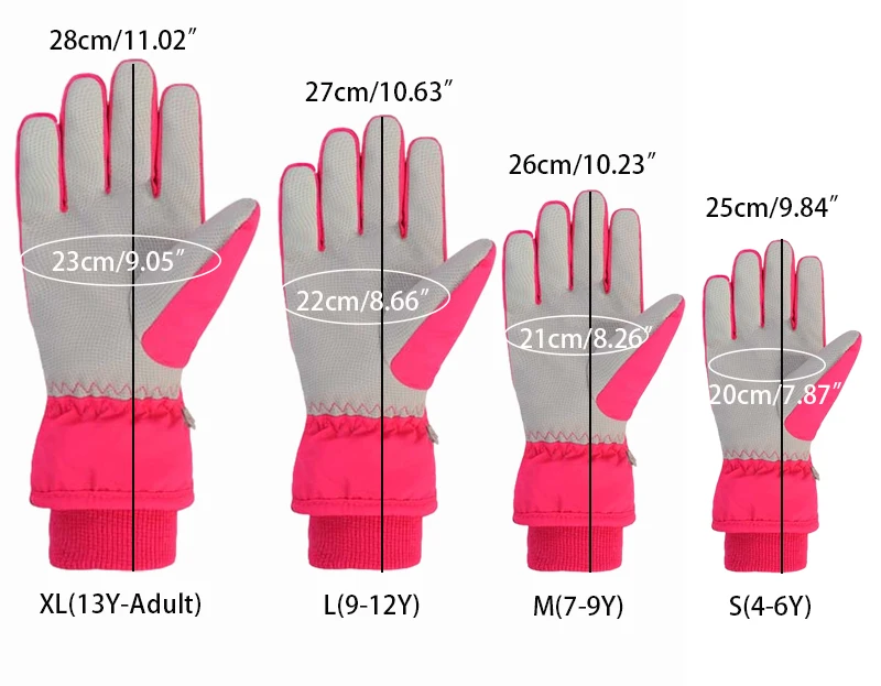 Guantes de snowboard para niño con cierre de velcro