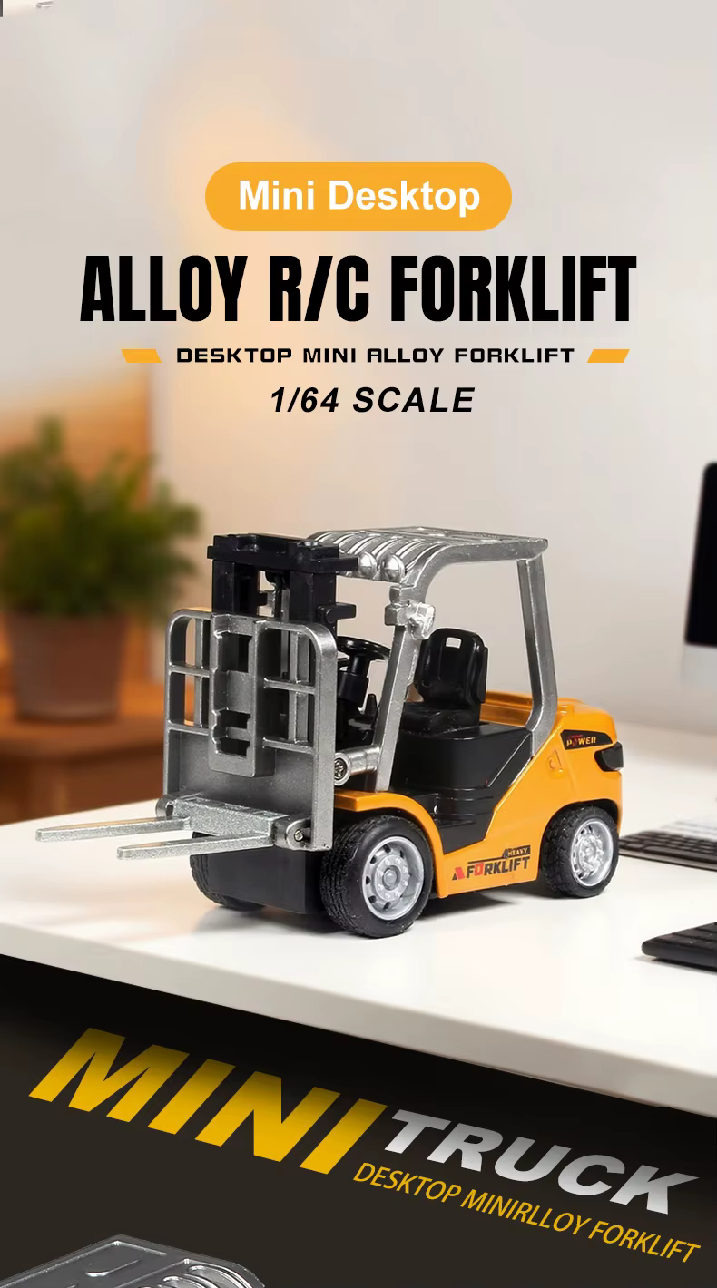 Mini carretilla elevadora RC 1:64 con remolque
