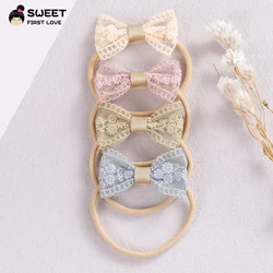 Diadema elástica de encaje para niña – banda suave de nailon