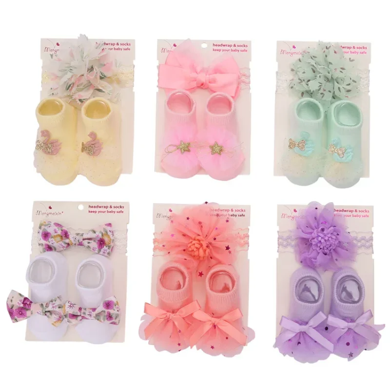 Diadema calcetín con lazo para bebé niña – Suave y cómoda - imagen 2
