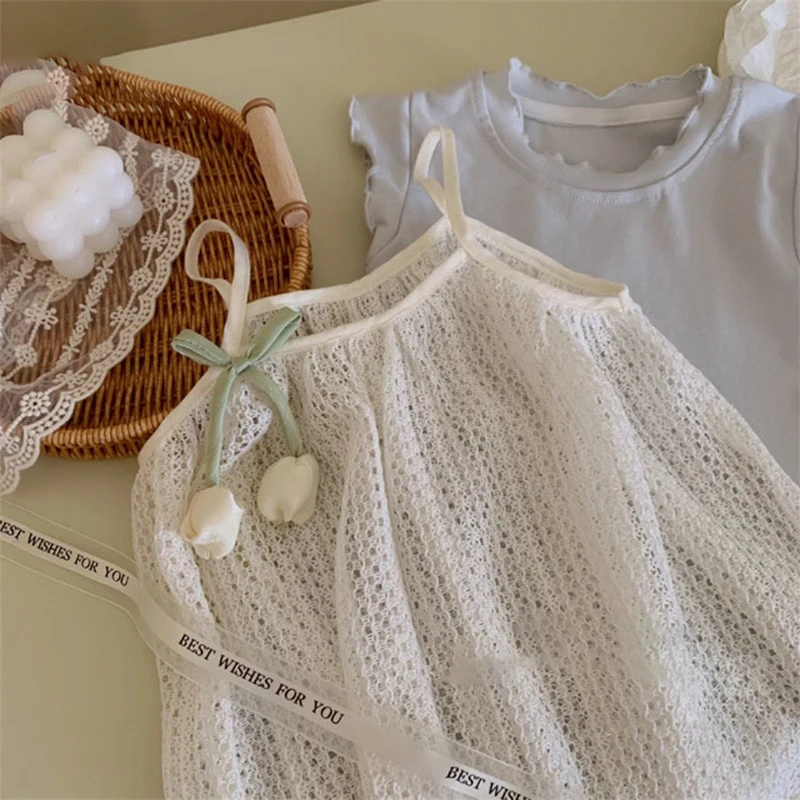 Conjunto bebé falda y top de punto azul marino tulipán verano - imagen 5