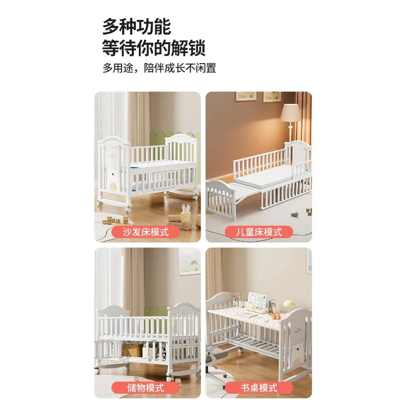 Cuna bebé madera maciza multifunción - Estilo europeo - imagen 5