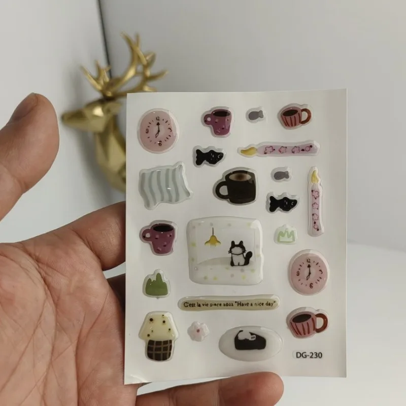 Pegatina 3D epoxi de gato con corazón para portátil y móvil - imagen 5