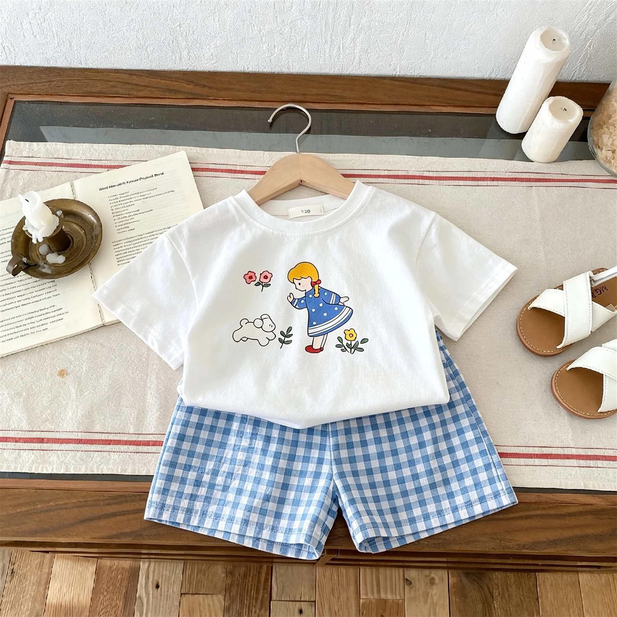 Conjunto de verano infantil camiseta estampada y pantalón corto - imagen 3