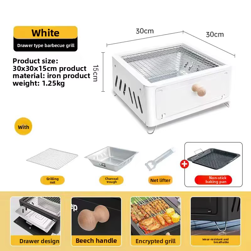 Barbacoa portátil plegable de carbón para exterior y camping - imagen 5