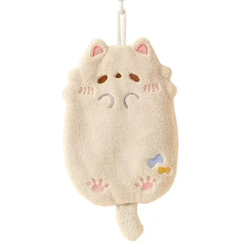Toalla de mano colgante Tanuki terciopelo coral, absorbente sin pelo - imagen 2