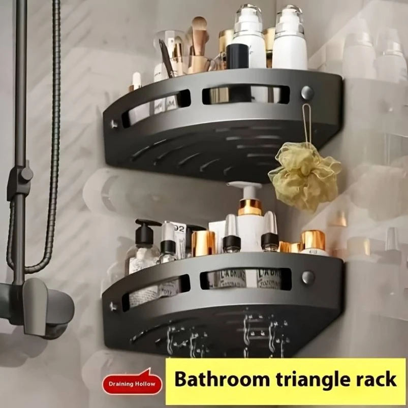 Estantes de esquina curvos de plástico resistente para baño