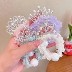 Diademas de corona para niñas con lazos y cintas brillantes