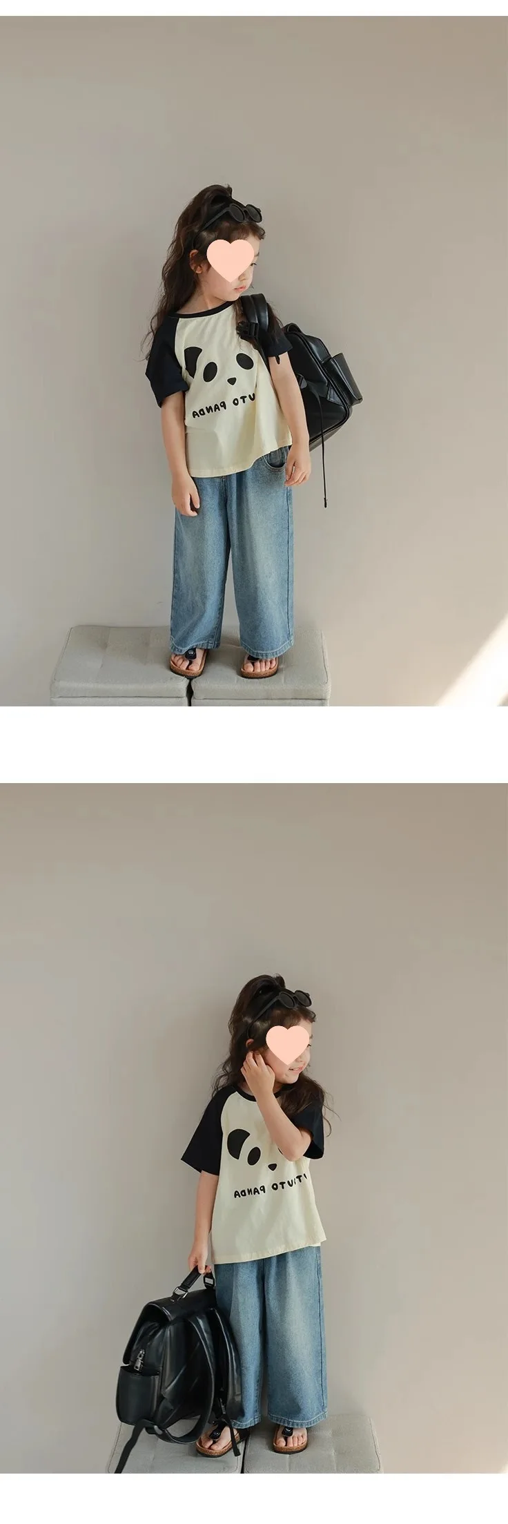Niña con pantalones veraniegos