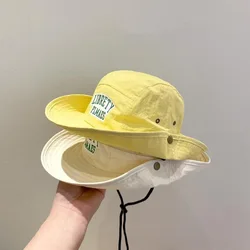 Sombrero de pescador para bebé verano bordado letras secado rápido