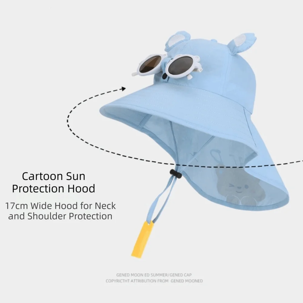 Sombrero infantil de playa con ala ancha, silbato y protección solar - imagen 3