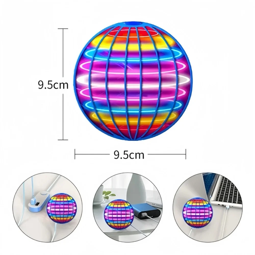 Bola voladora con luces LED giratoria para interiores y exteriores - imagen 5