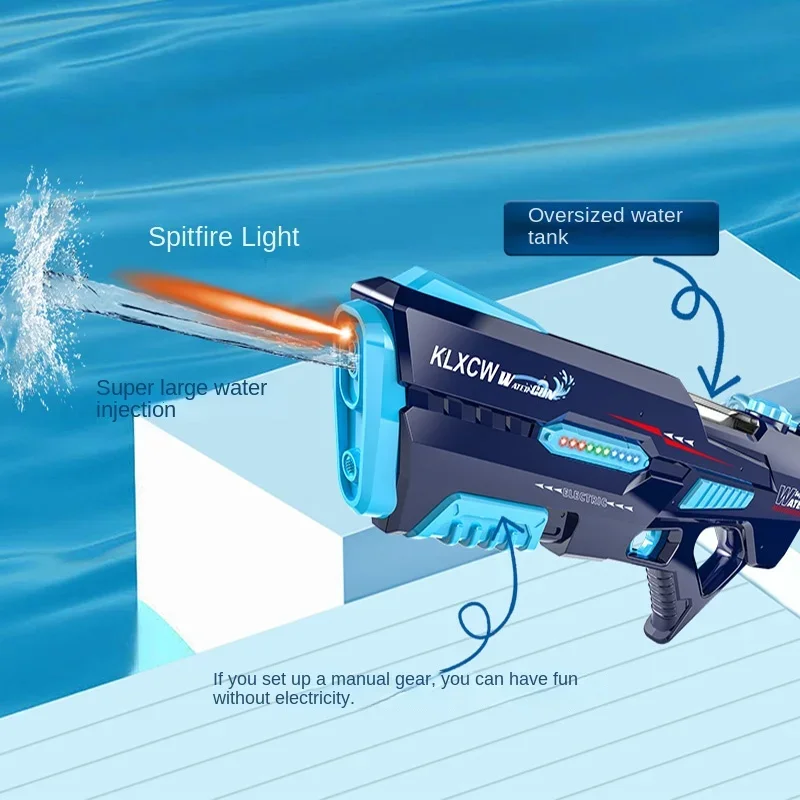 Pistola de agua eléctrica con luz LED para niños en piscina