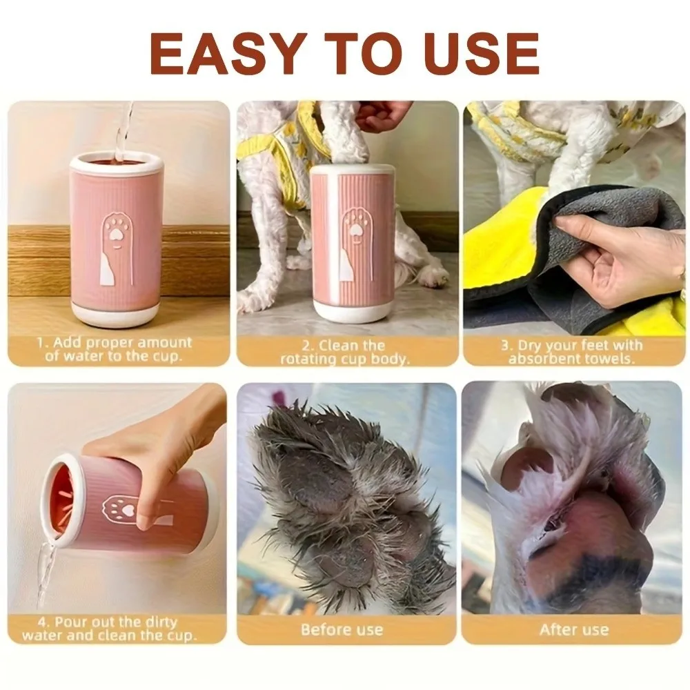 Taza limpiadora de patas automática para lavado rápido en perros