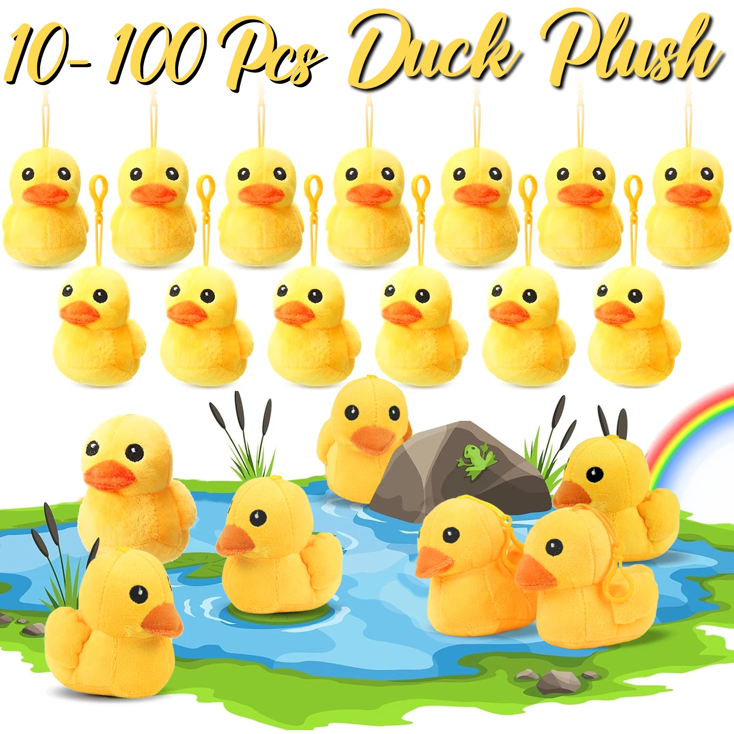 Peluche de pato relleno suave amarillo para niños y niñas - imagen 5