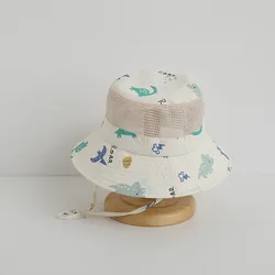 Sombrero de cubo pesquero malla estampado animal para bebé unisex