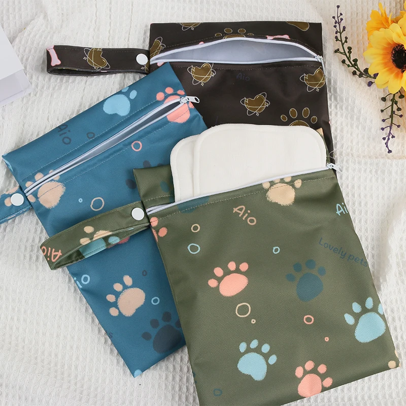 Bolsa impermeable colgante portátil con estampado de pata de perro - imagen 2