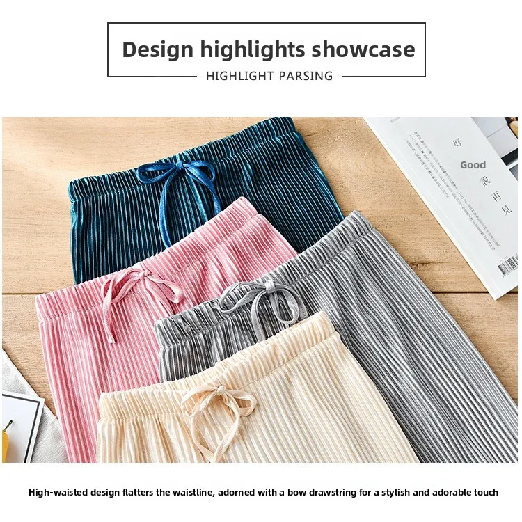 Pantalones holgados con pliegues y estilo elegante