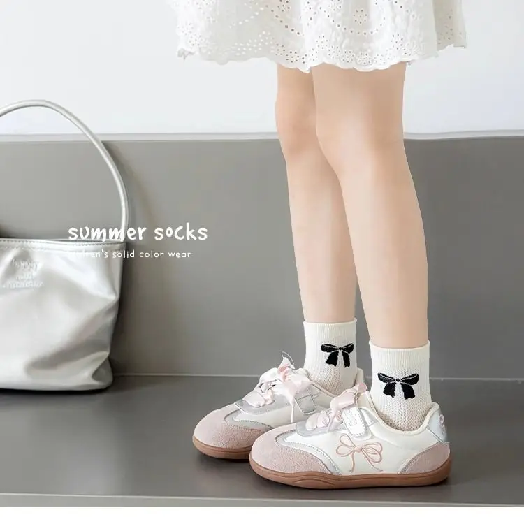Calcetines finos de verano con diseño jacquard de arco