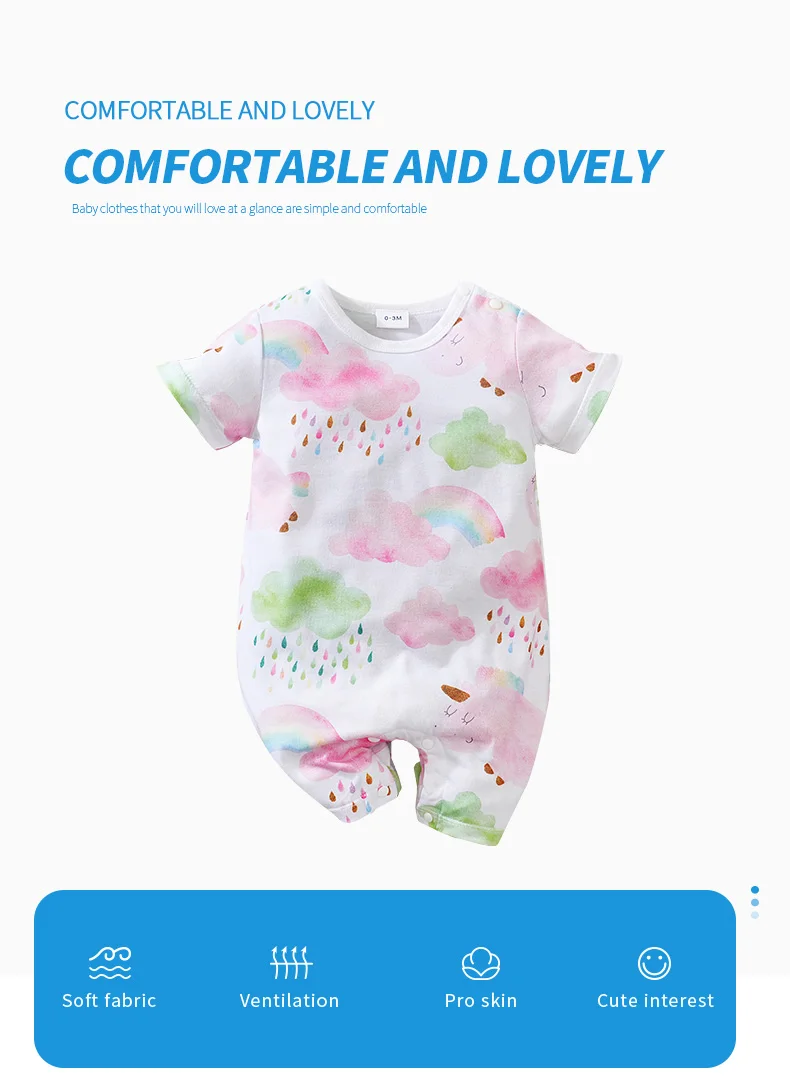 Mono unisex de bebé con estampado de nubes