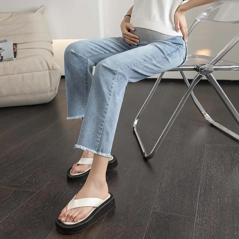 Vaqueros de maternidad rectos denim elástico para otoño - imagen 2