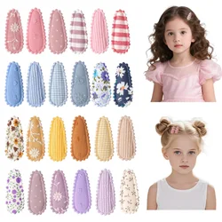 Pinzas para el pelo de tela infantiles con forma gota bordada