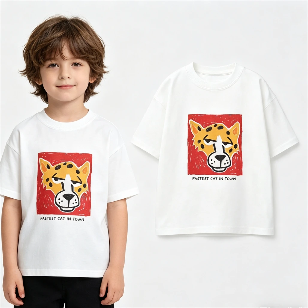 Camiseta de manga corta infantil con estampado animal - imagen 4