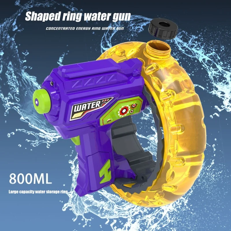 Pistola de agua eléctrica con gran alcance y luz fría para niños
