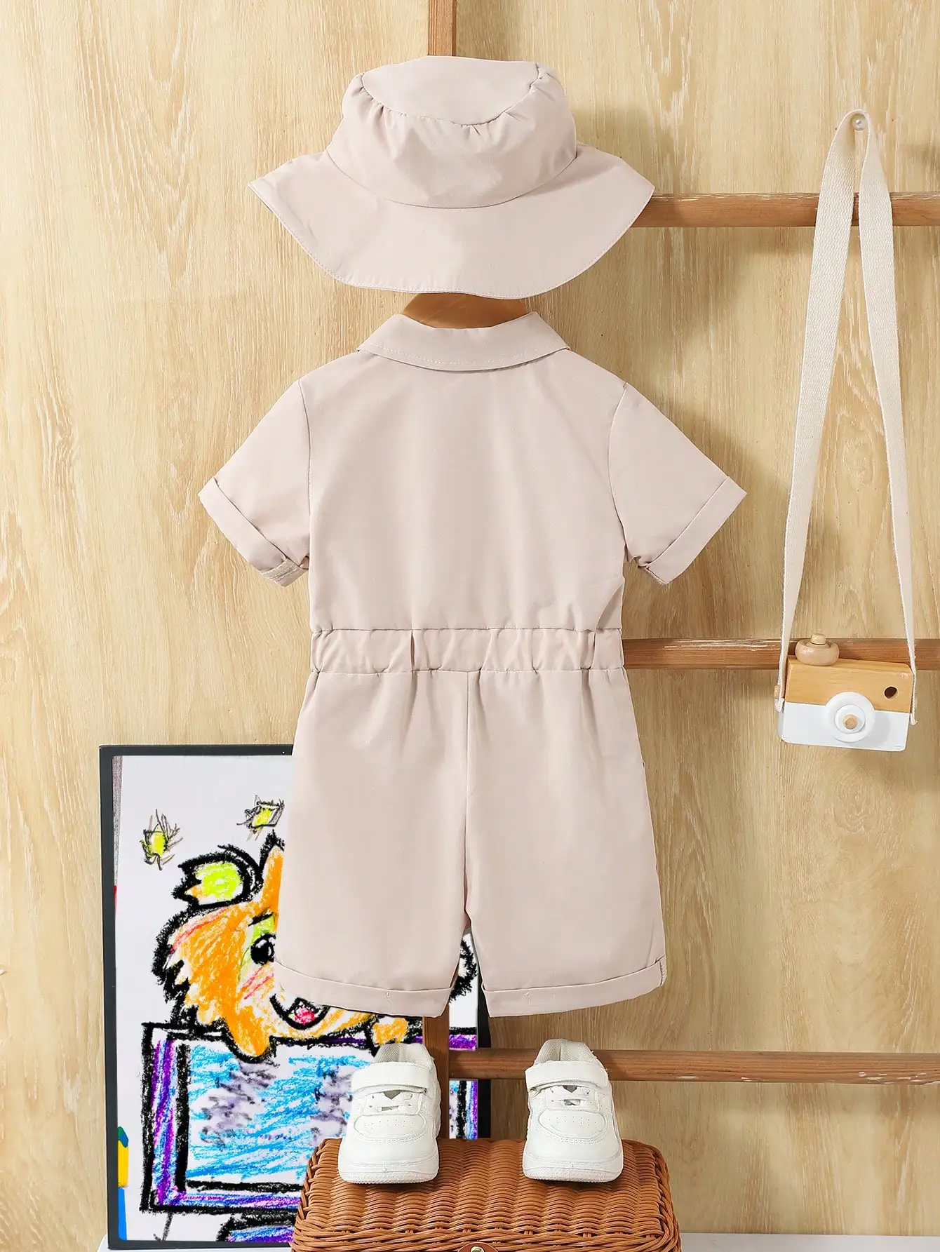 Mameluco de verano para recién nacido con sombrero estampado - imagen 4