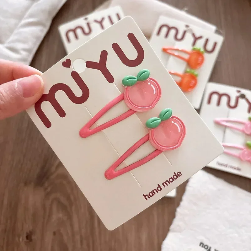 Clip infantil pelo fruta melocotón fresa tierno diseño creativo suave - imagen 3