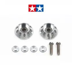 Rodillos guía Tamiya Mini 4WD de aluminio plateados con huecos