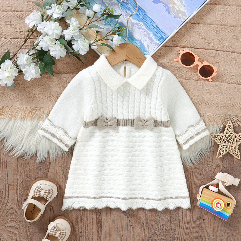 Vestido de niña otoño tipo princesa acampanado manga larga