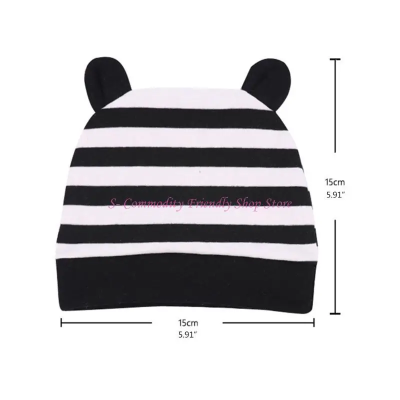 Gorro bebé suave con orejas de oso para dormir y hospital - imagen 5
