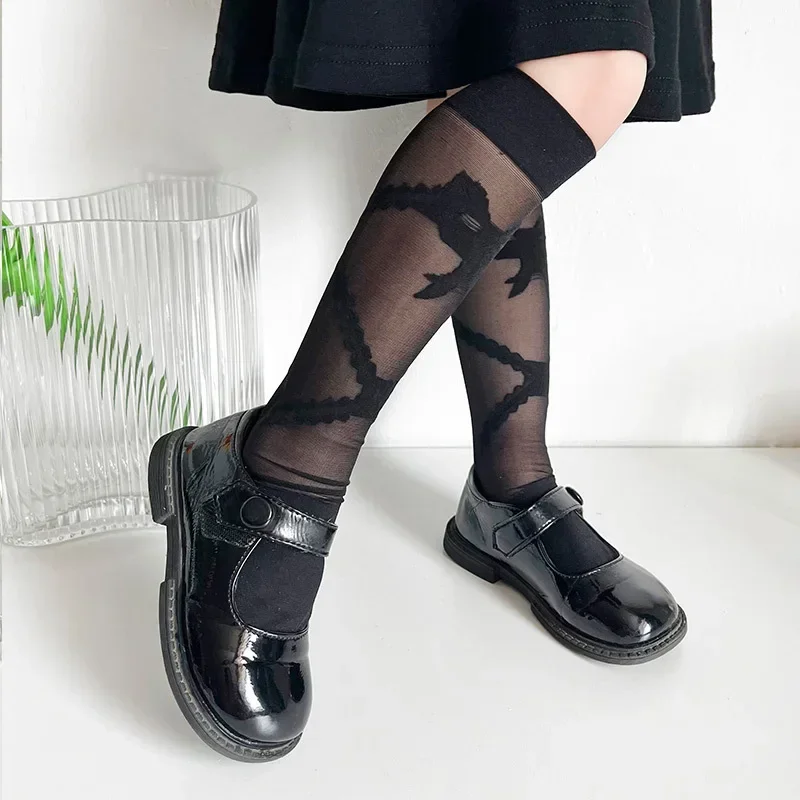 Calcetines JK con lazo de corazón para niña - Finos y transpirables de verano - imagen 5
