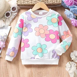 Camiseta de manga larga para niña – floral colorido primavera-otoño