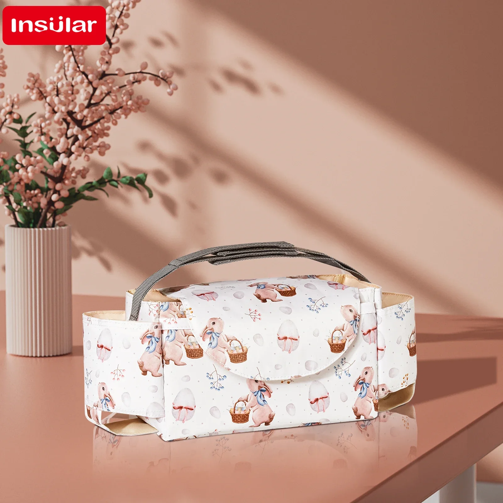 Bolsa para cochecito de bebé con gran capacidad y portavasos resistente - imagen 2