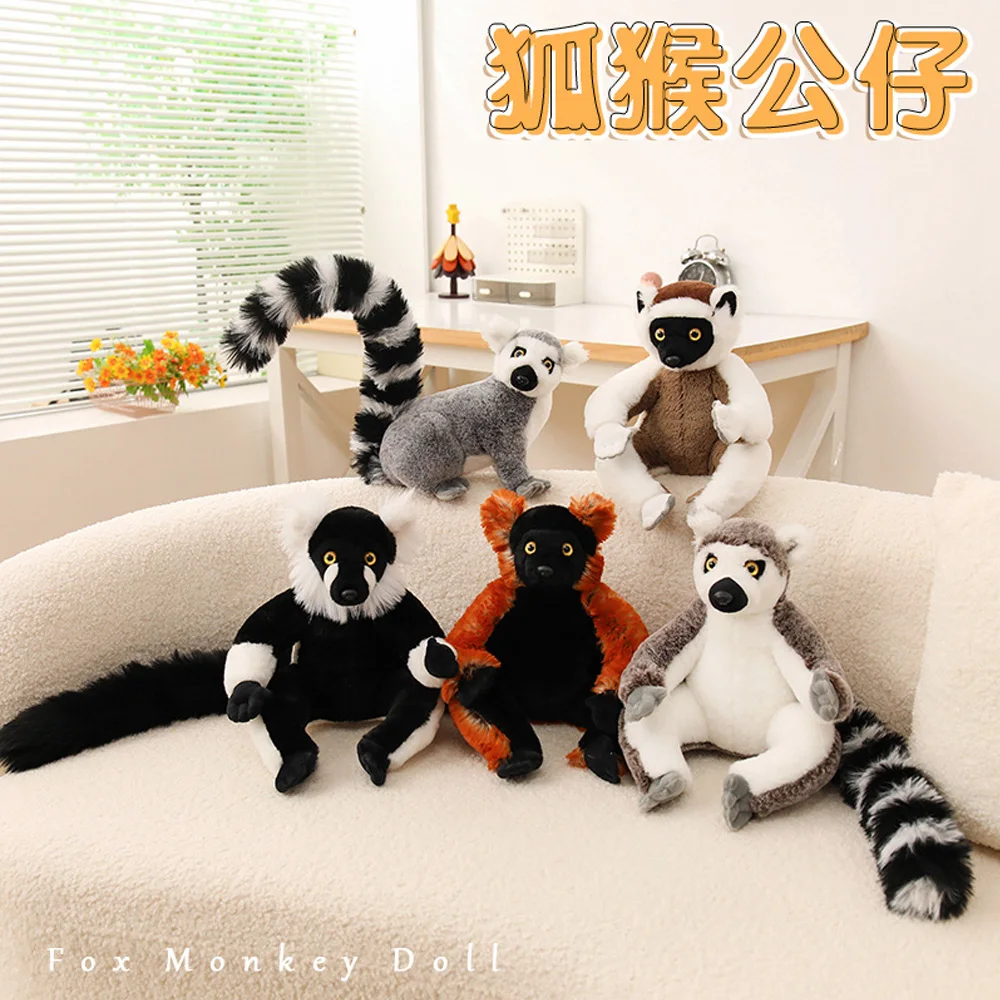 Peluche de lémur cola anillada en espiral, ideal para regalo