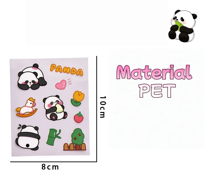 Pegatinas infantiles DIY de panda y capibara para cuadernos