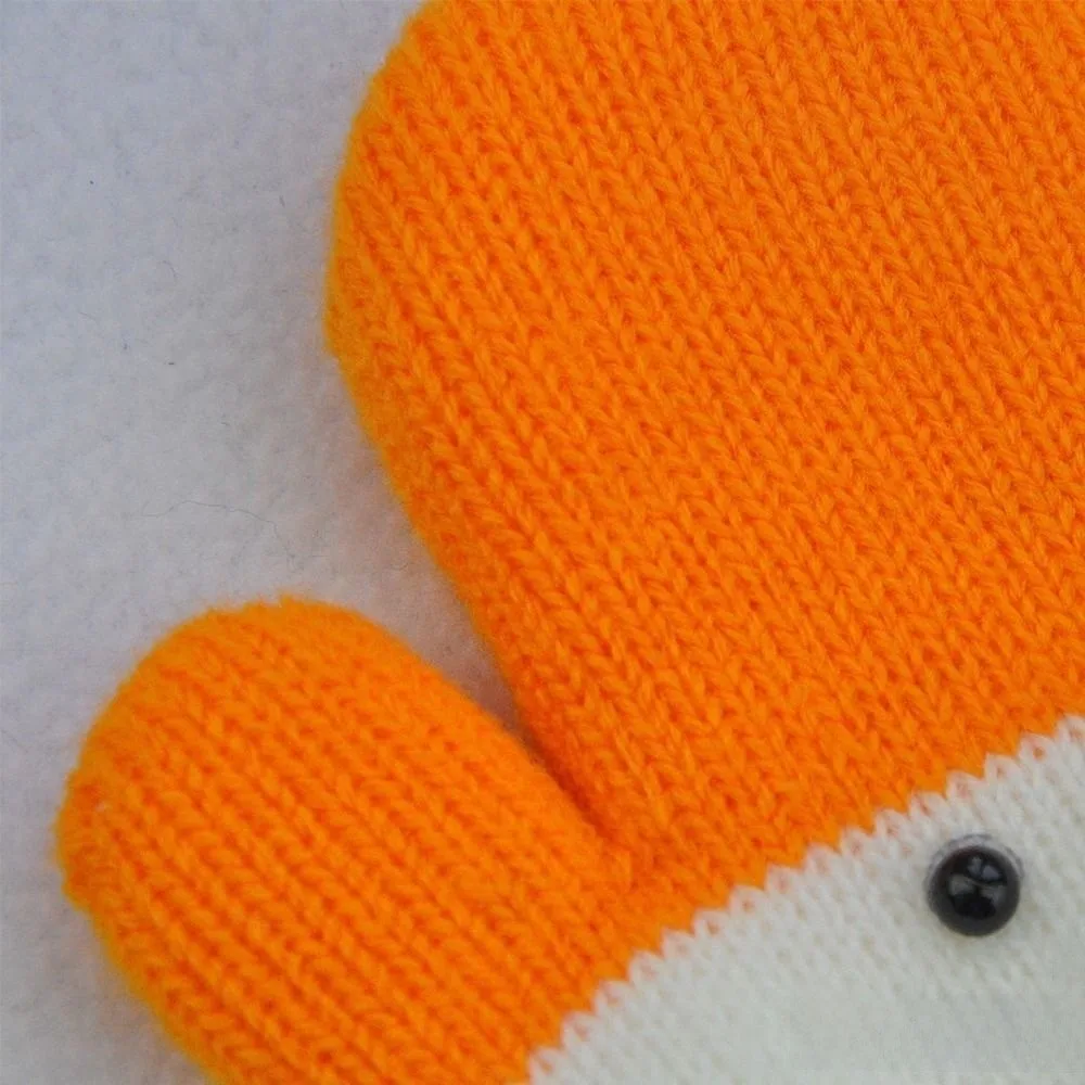 Guantes de lana doble capa para niños, abrigo contra el frío
