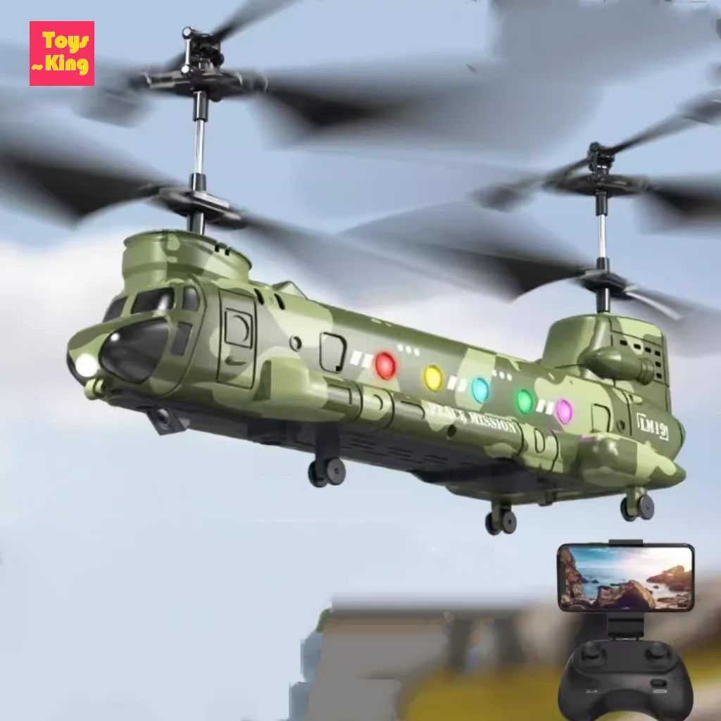 Helicóptero RC con cámara HD y luces, control por gestos para niños - imagen 2