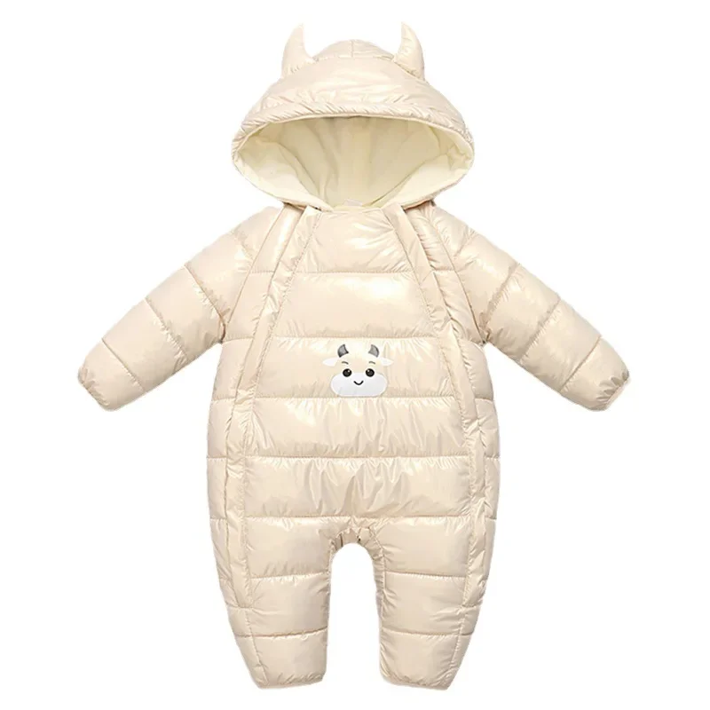 Mono de invierno con capucha cálido para bebé y niña, algodón - imagen 3