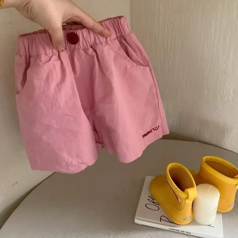 Pantalones cortos de verano unicolor ligeros para niñas y niños - imagen 4