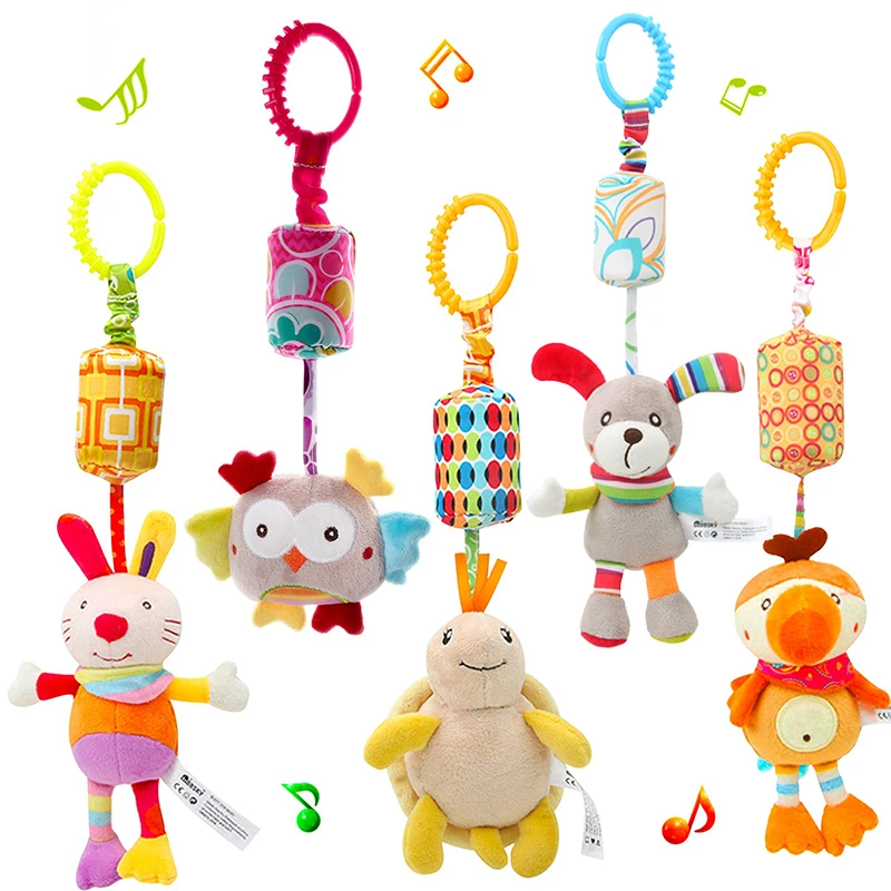 Sonajero sensorial para bebés de peluche colgante con sonajido suave - imagen 2