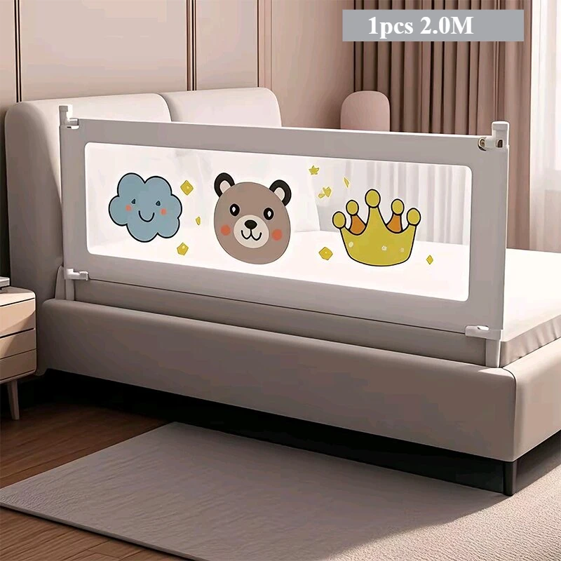 Barandilla de seguridad abatible para cama de bebé con riel lateral - imagen 4