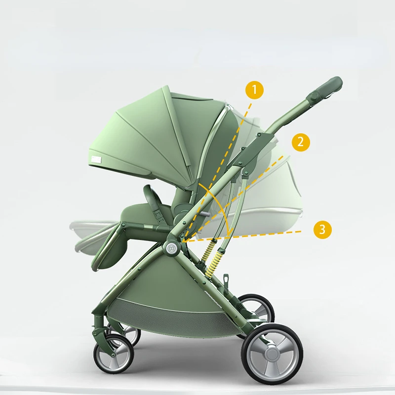 Cochecito gemelo ligero con amortiguación – Plegable y fácil de transportar