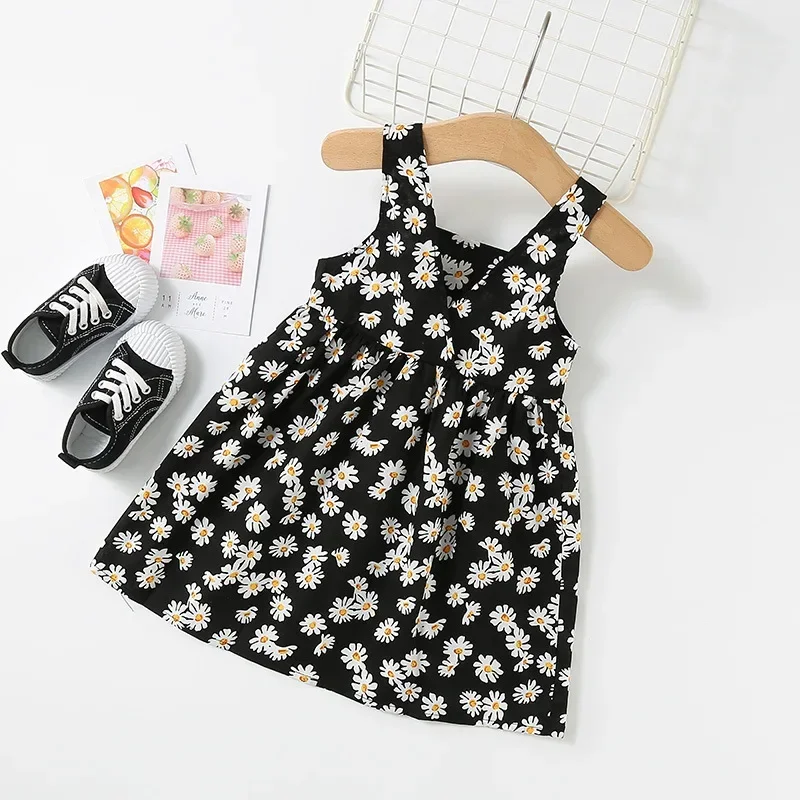 Vestido de verano sin mangas con estampado de margaritas para niñas - imagen 5