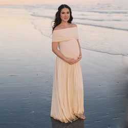 Vestido largo de verano para maternidad con espalda descubierta