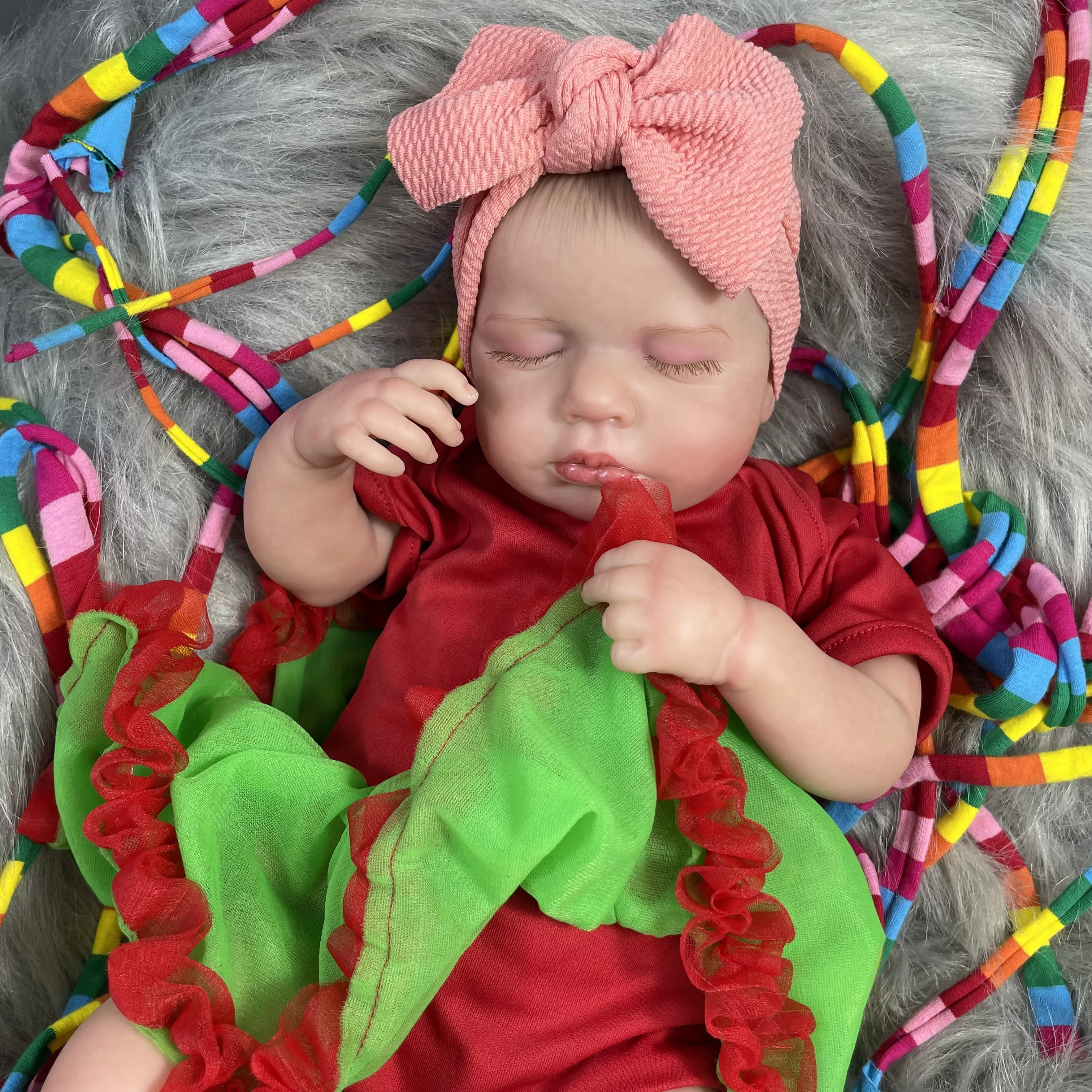 LouLou muñeca reborn para niña de vinilo y silicona realista - imagen 5