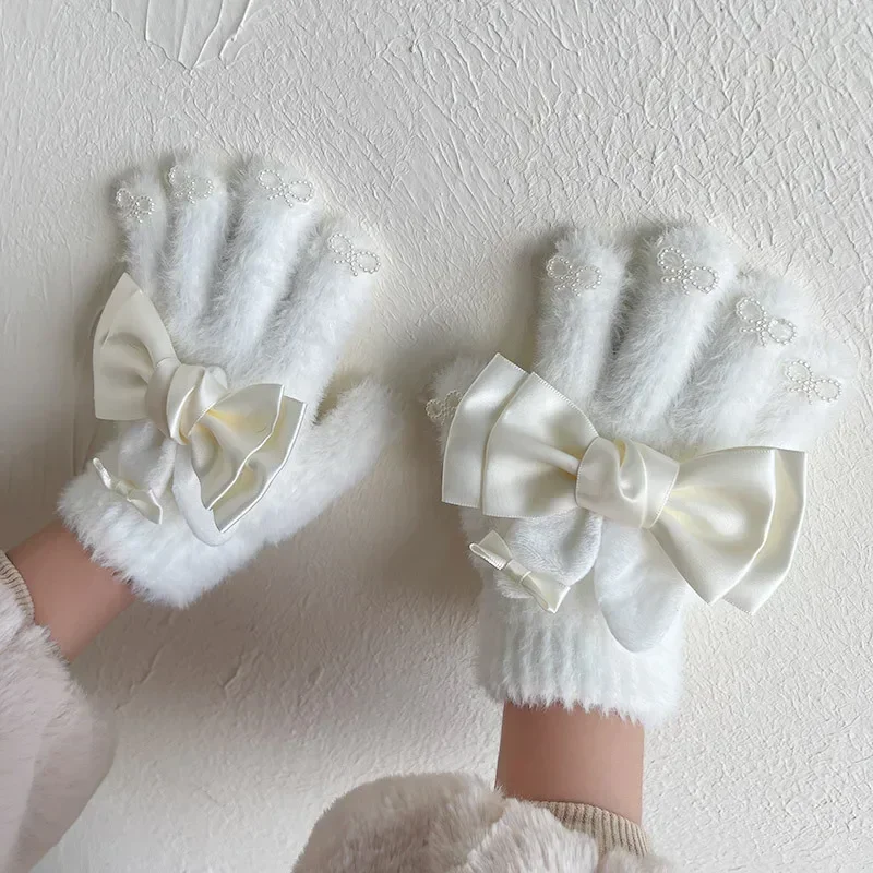 Guantes de princesa con orejas y lazo - cálidos otoño-invierno - imagen 2